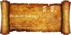 Rednik Barna névjegykártya